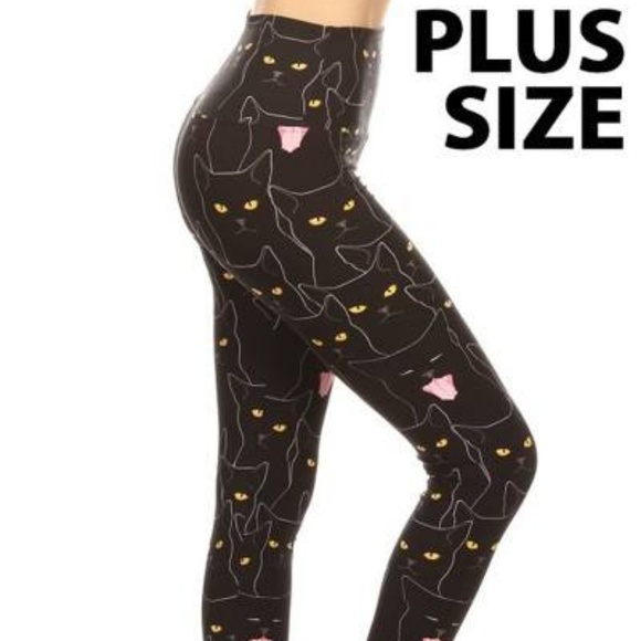 Legging Depot Pants - Cat Print Yoga Style Leggings